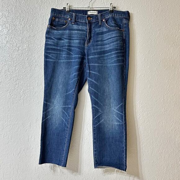 Madewell The Slim Boyjean Jeans Raw Hem Creston Wash Women 30 - Picture 2 of 10